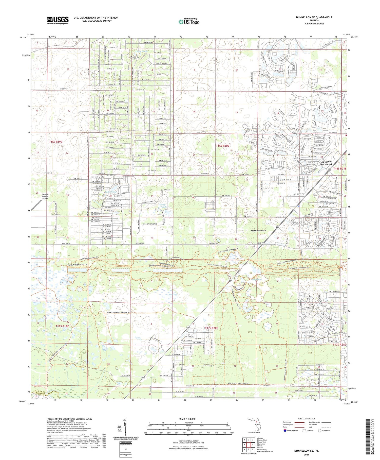 Dunnellon SE Florida US Topo Map Image