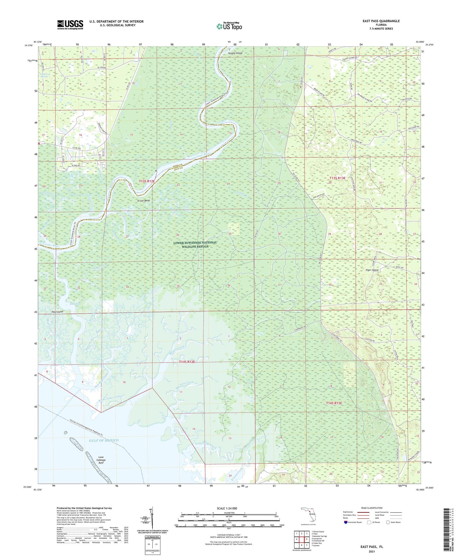 East Pass Florida US Topo Map Image
