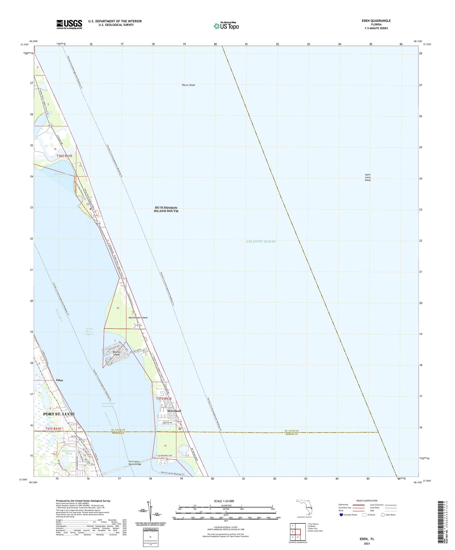 Eden Florida US Topo Map Image