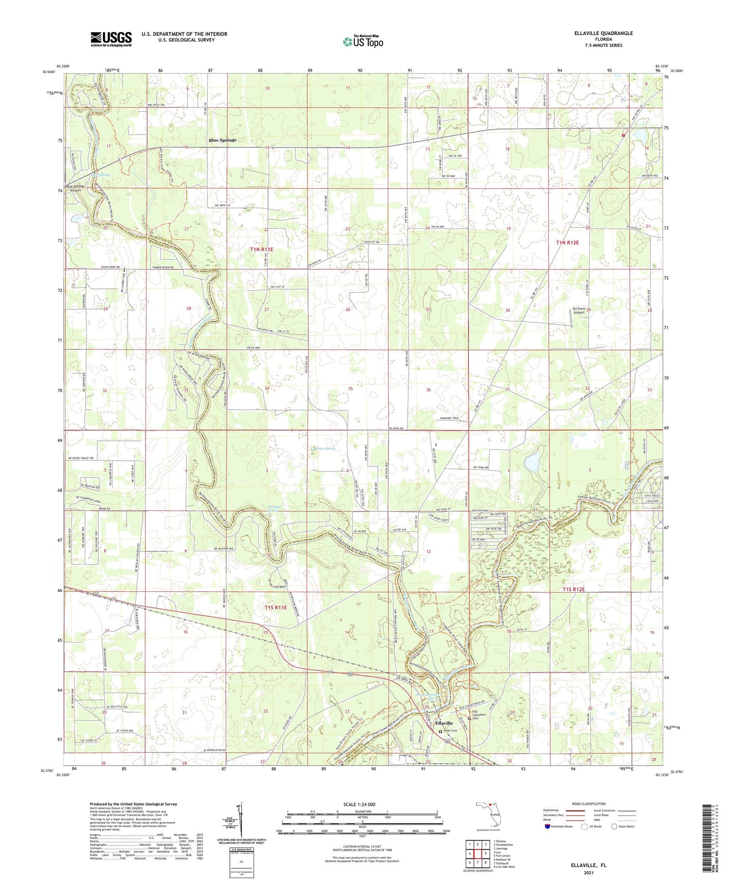 Ellaville Florida US Topo Map Image