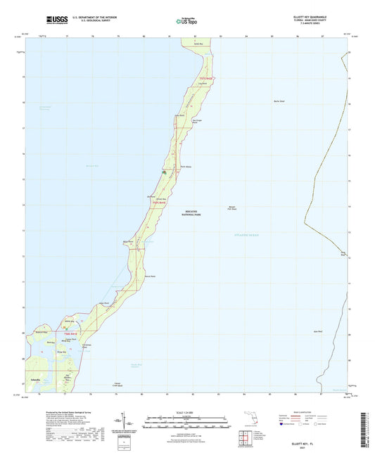 Elliott Key Florida US Topo Map Image