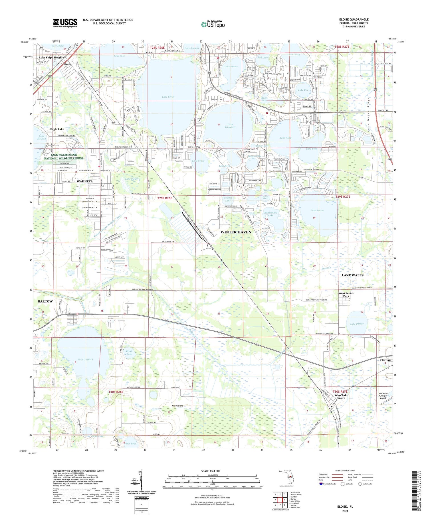 Eloise Florida US Topo Map Image