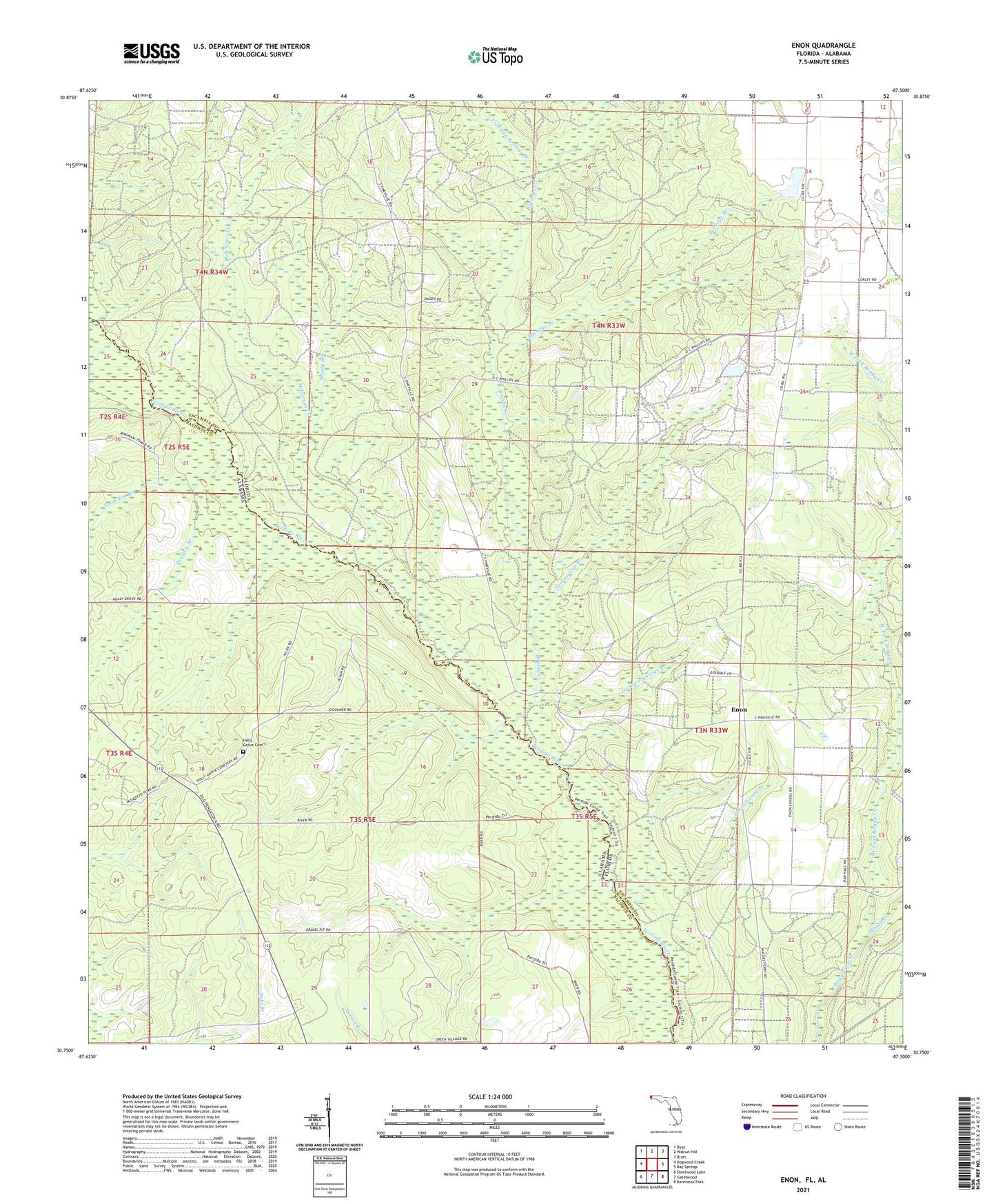 Enon Florida US Topo Map Image