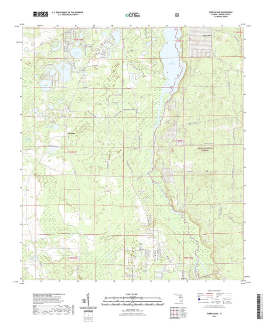 Eureka Dam Florida US Topo Map Image