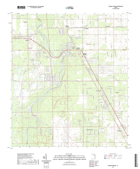 Fanning Springs Florida US Topo Map Image