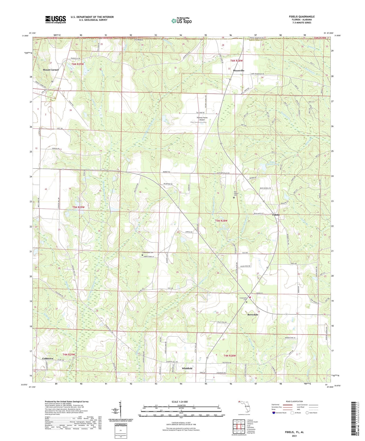 Fidelis Florida US Topo Map Image