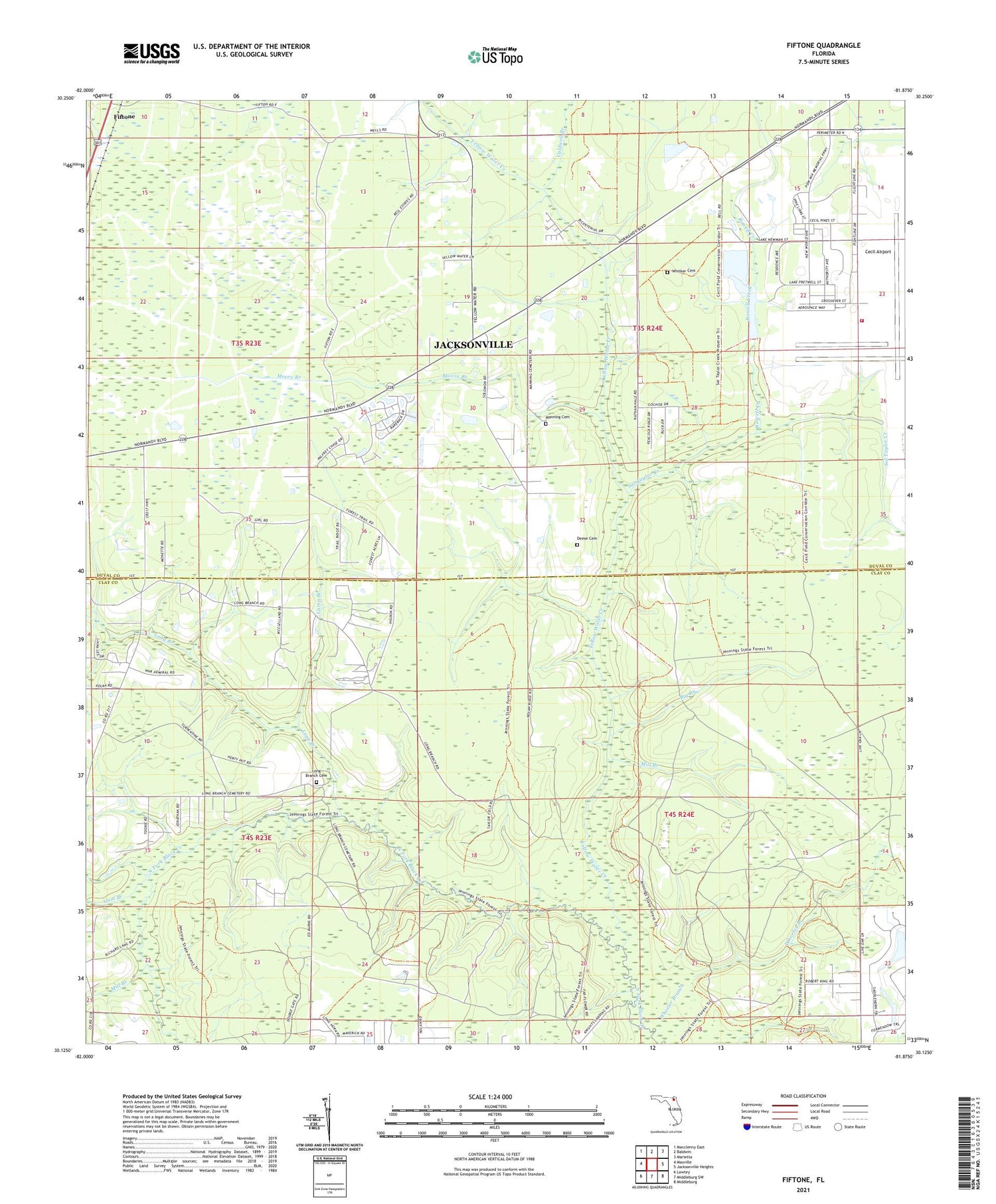 Fiftone Florida US Topo Map Image