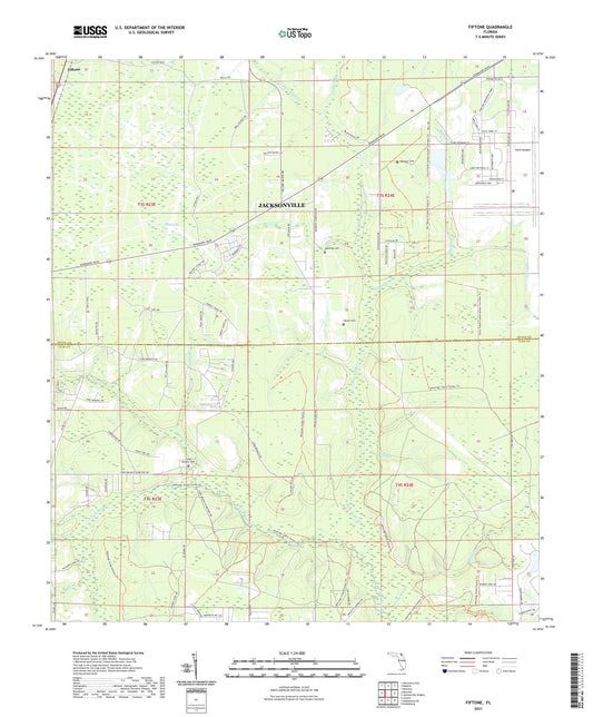 Fiftone Florida US Topo Map Image