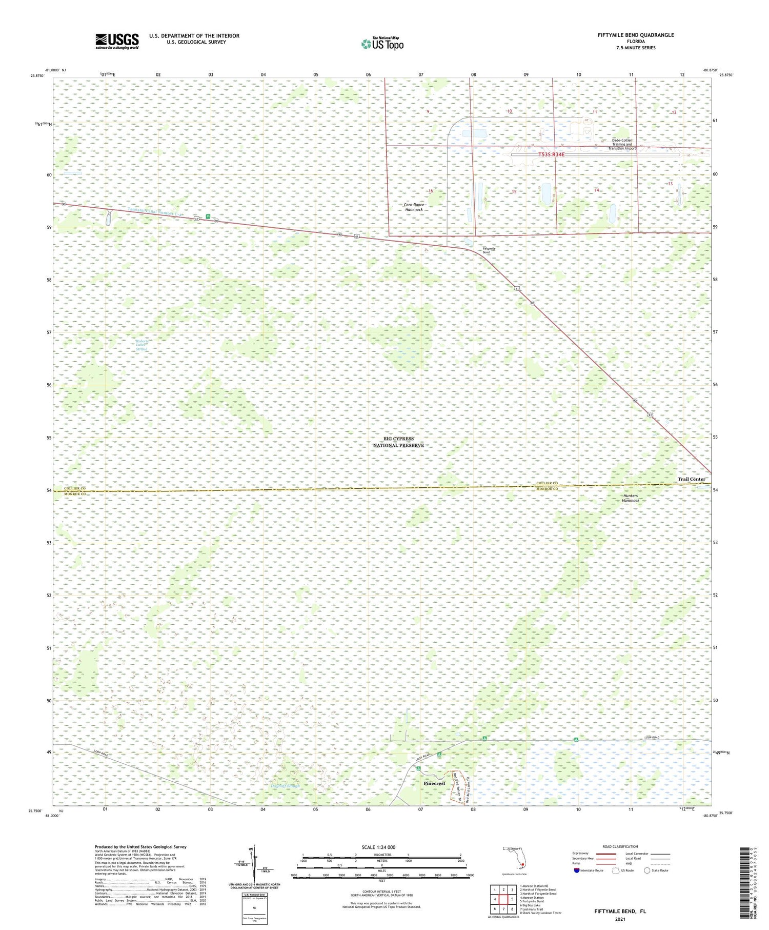 Fiftymile Bend Florida US Topo Map Image