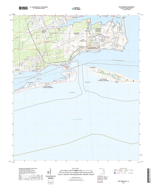 Fort Barrancas Florida US Topo Map Image