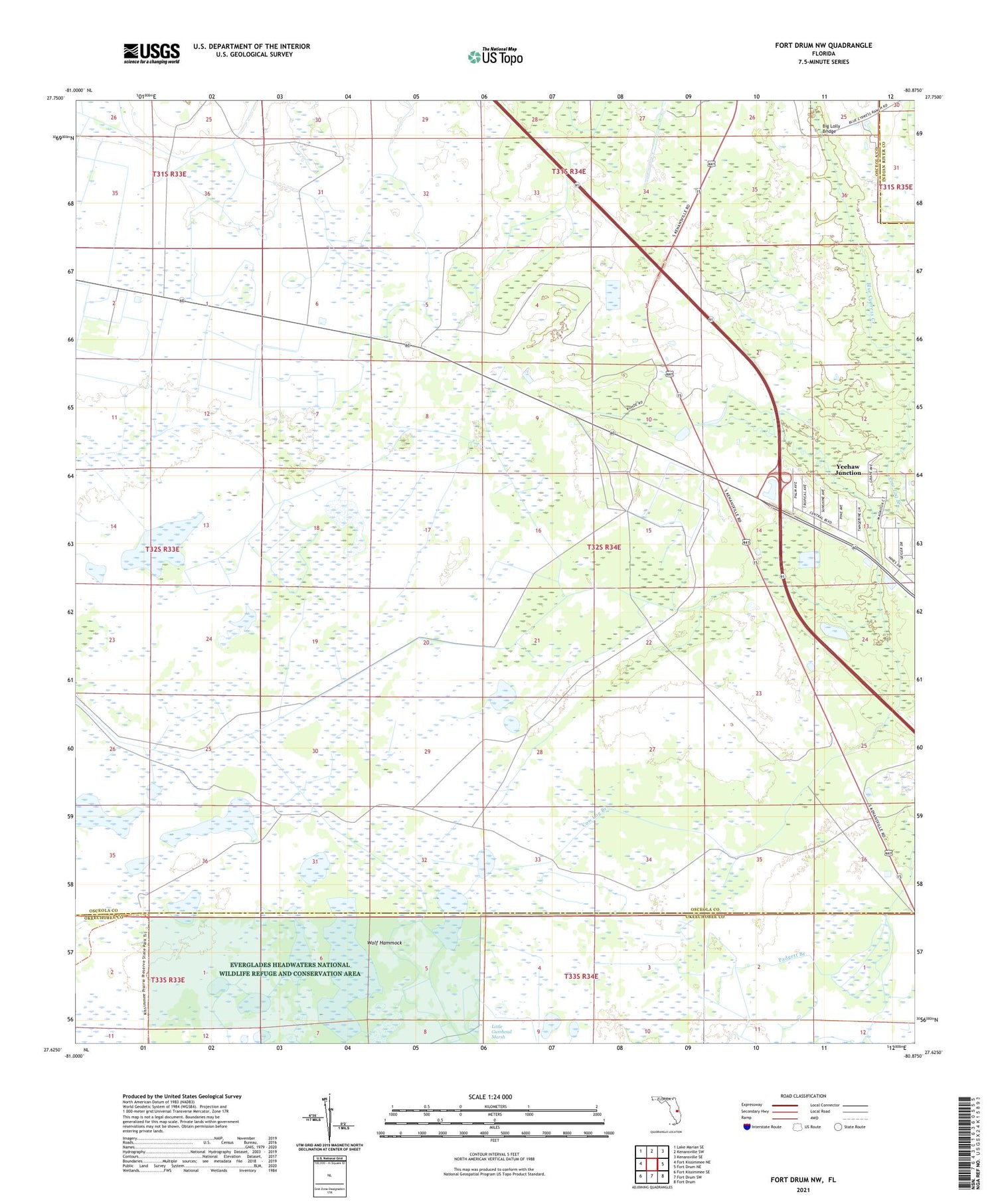 Fort Drum NW Florida US Topo Map Image