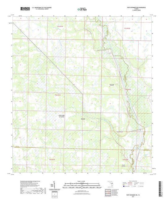 Fort Kissimmee NW Florida US Topo Map Image