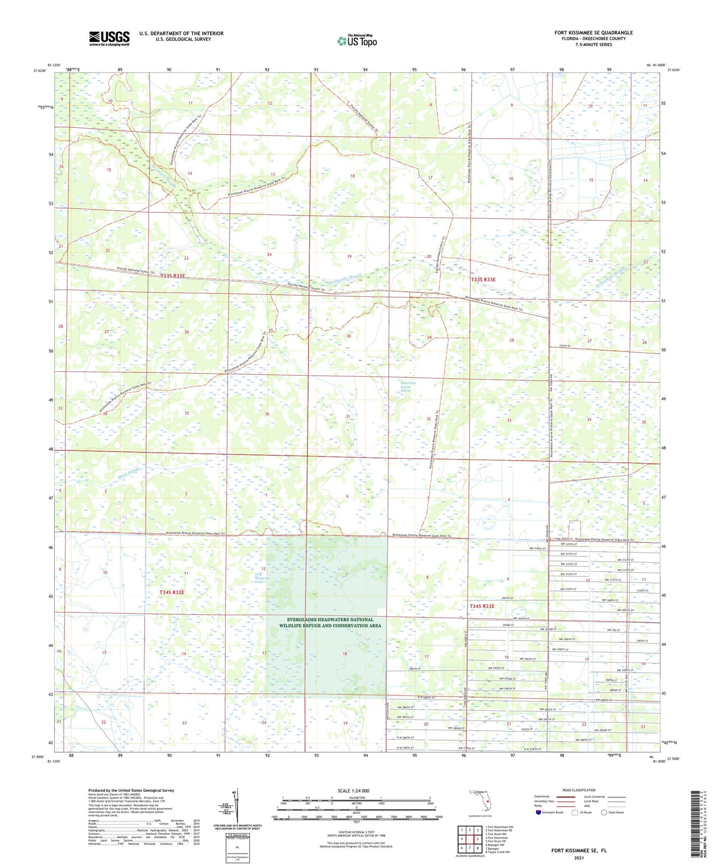 Fort Kissimmee SE Florida US Topo Map Image
