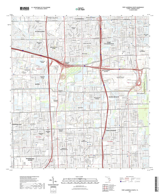 Fort Lauderdale South Florida US Topo Map Image