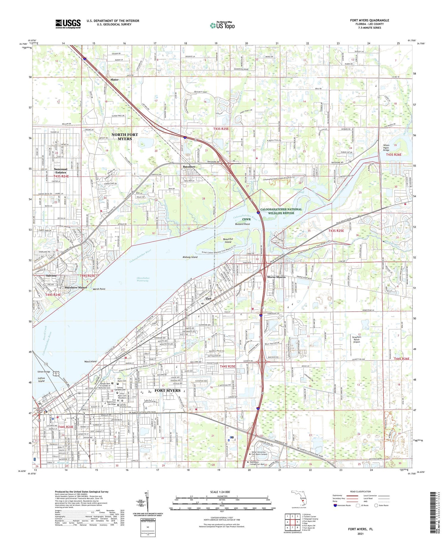 Fort Myers Florida US Topo Map Image