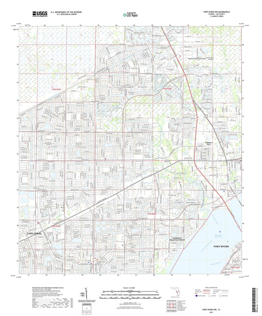 Fort Myers NW Florida US Topo Map Image