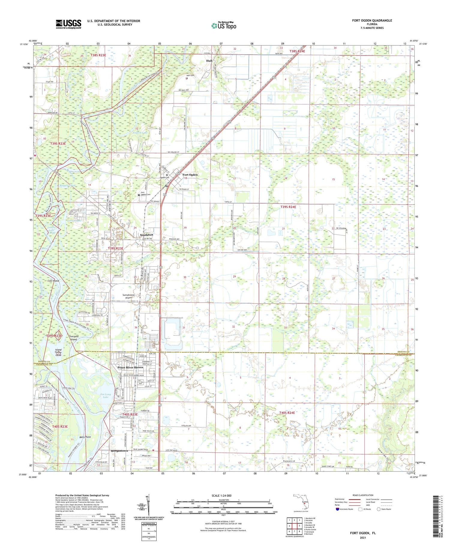 Fort Ogden Florida US Topo Map Image