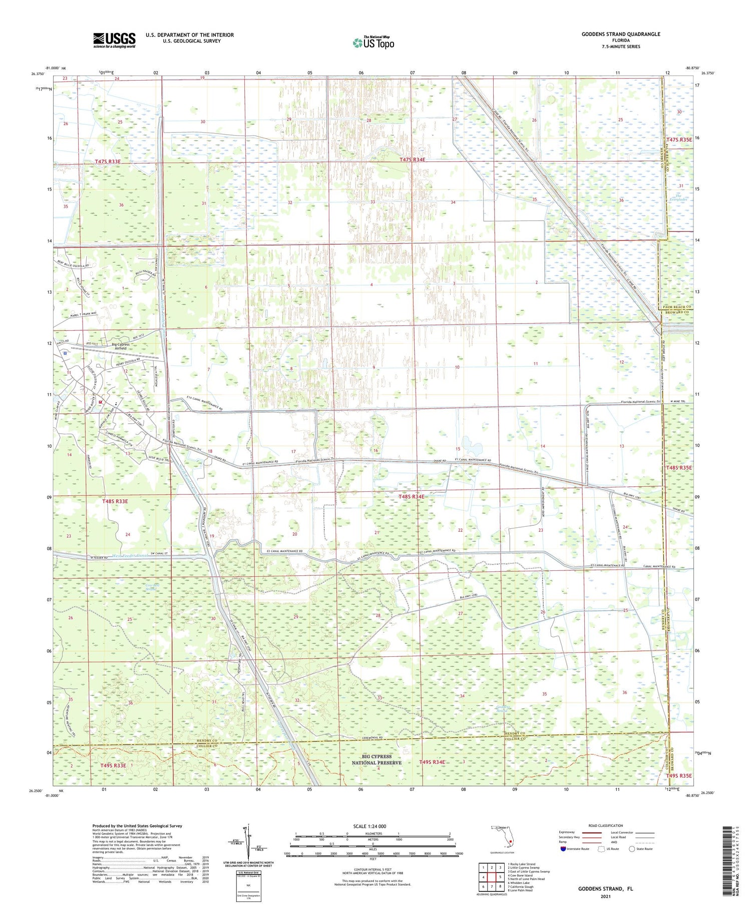 Goddens Strand Florida US Topo Map Image