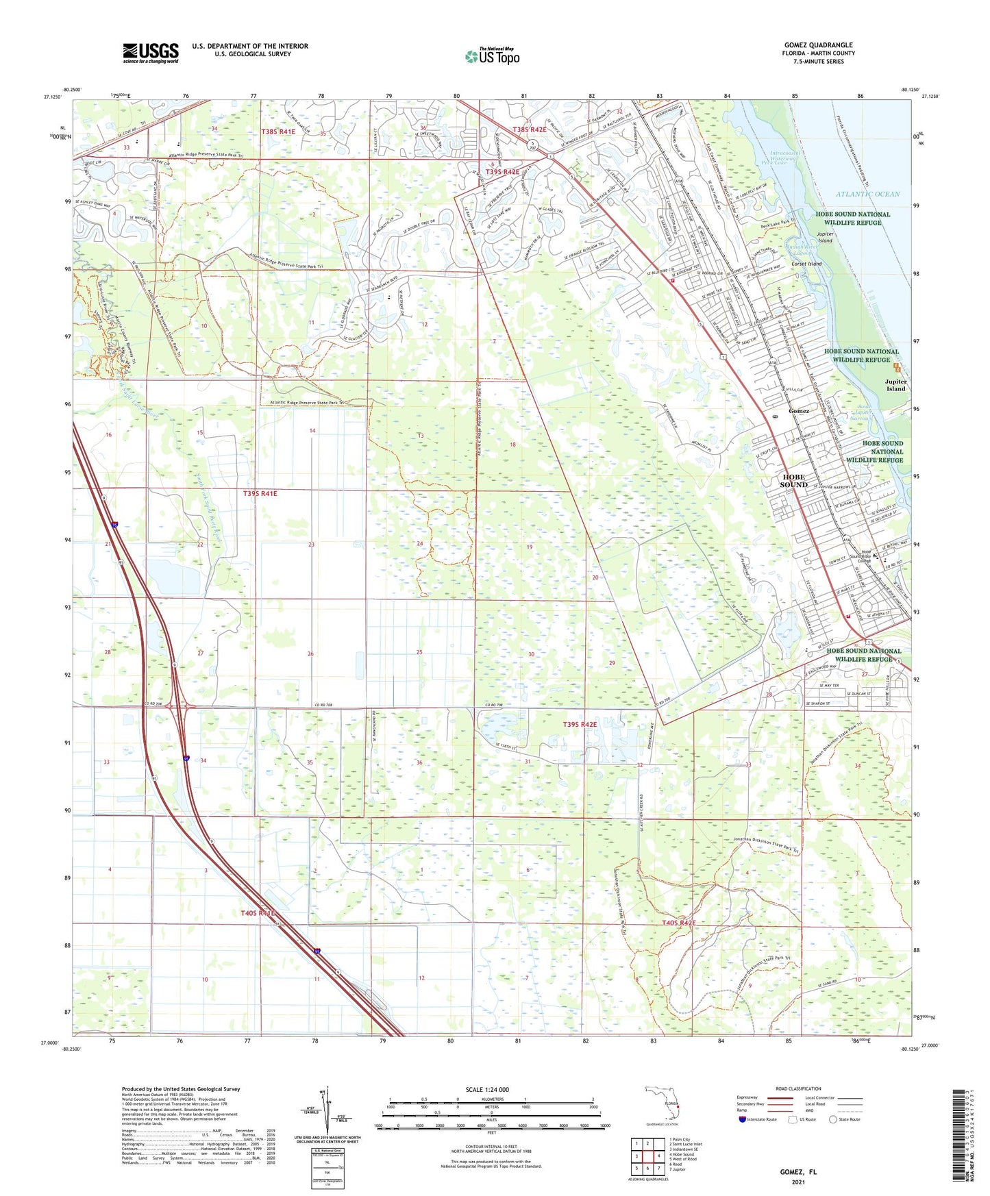 Gomez Florida US Topo Map Image