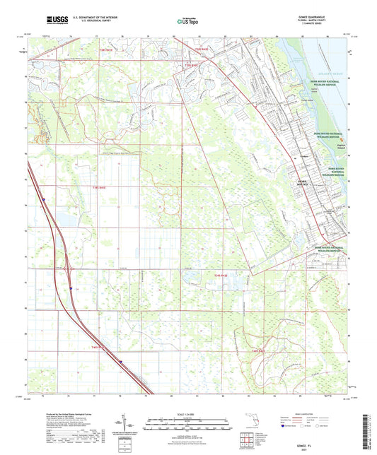 Gomez Florida US Topo Map Image