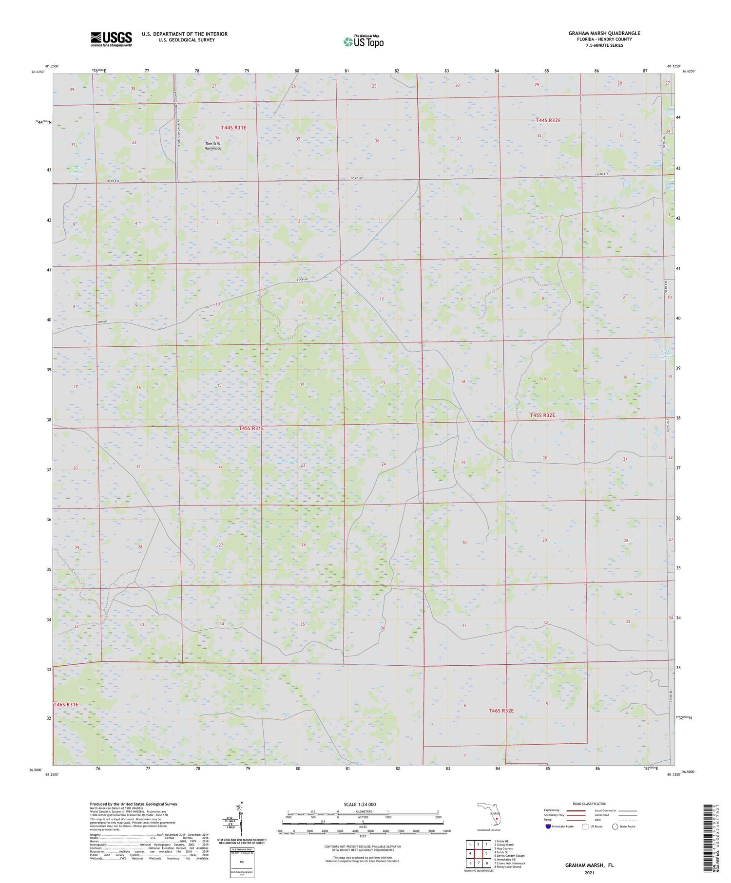 Graham Marsh Florida US Topo Map Image