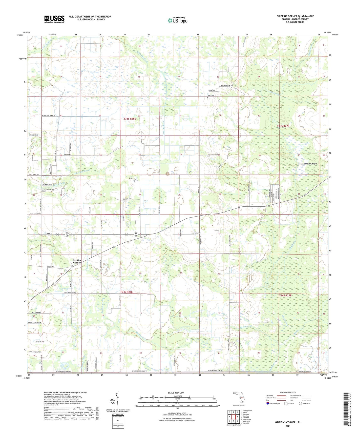 Griffins Corner Florida US Topo Map Image