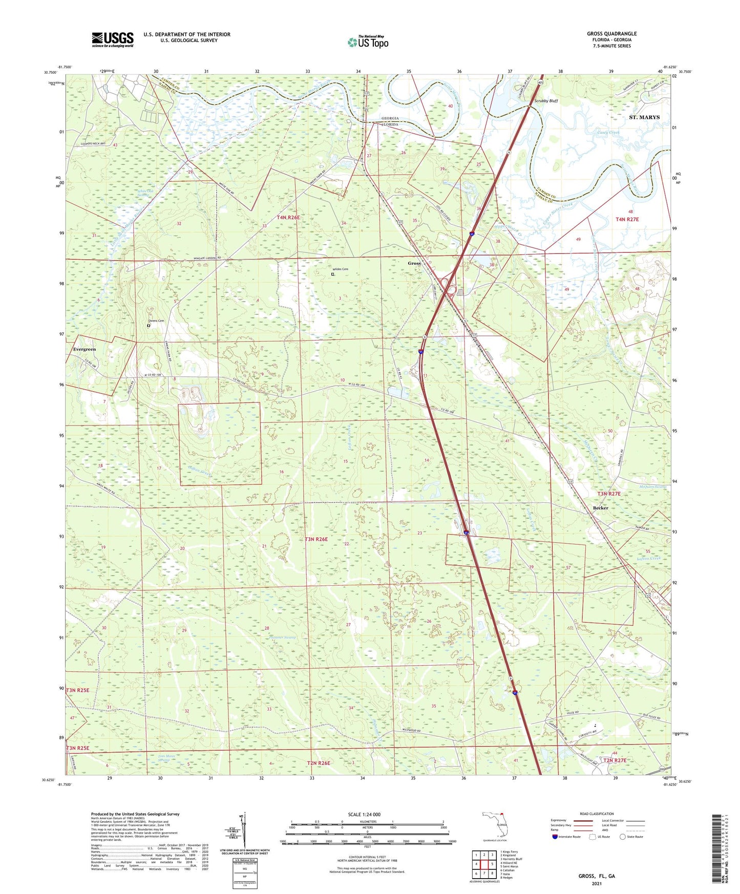 Gross Florida US Topo Map Image