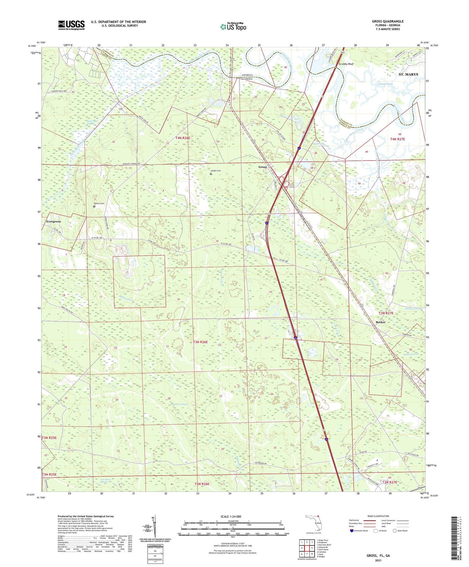 Gross Florida US Topo Map Image