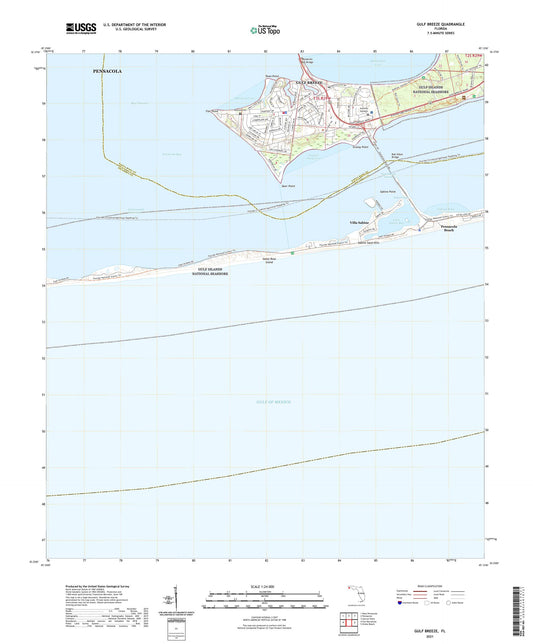 Gulf Breeze Florida US Topo Map Image