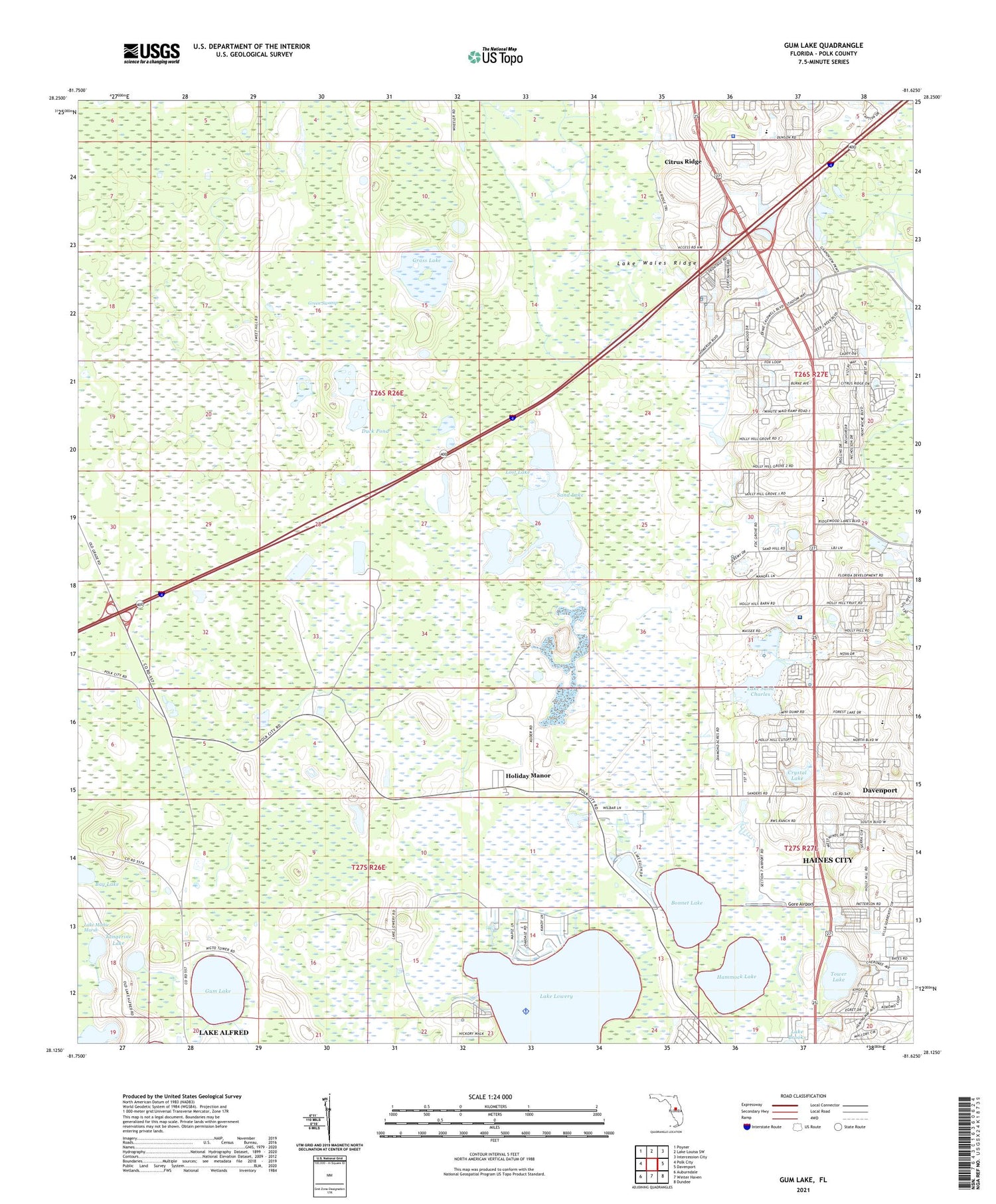Gum Lake Florida US Topo Map Image