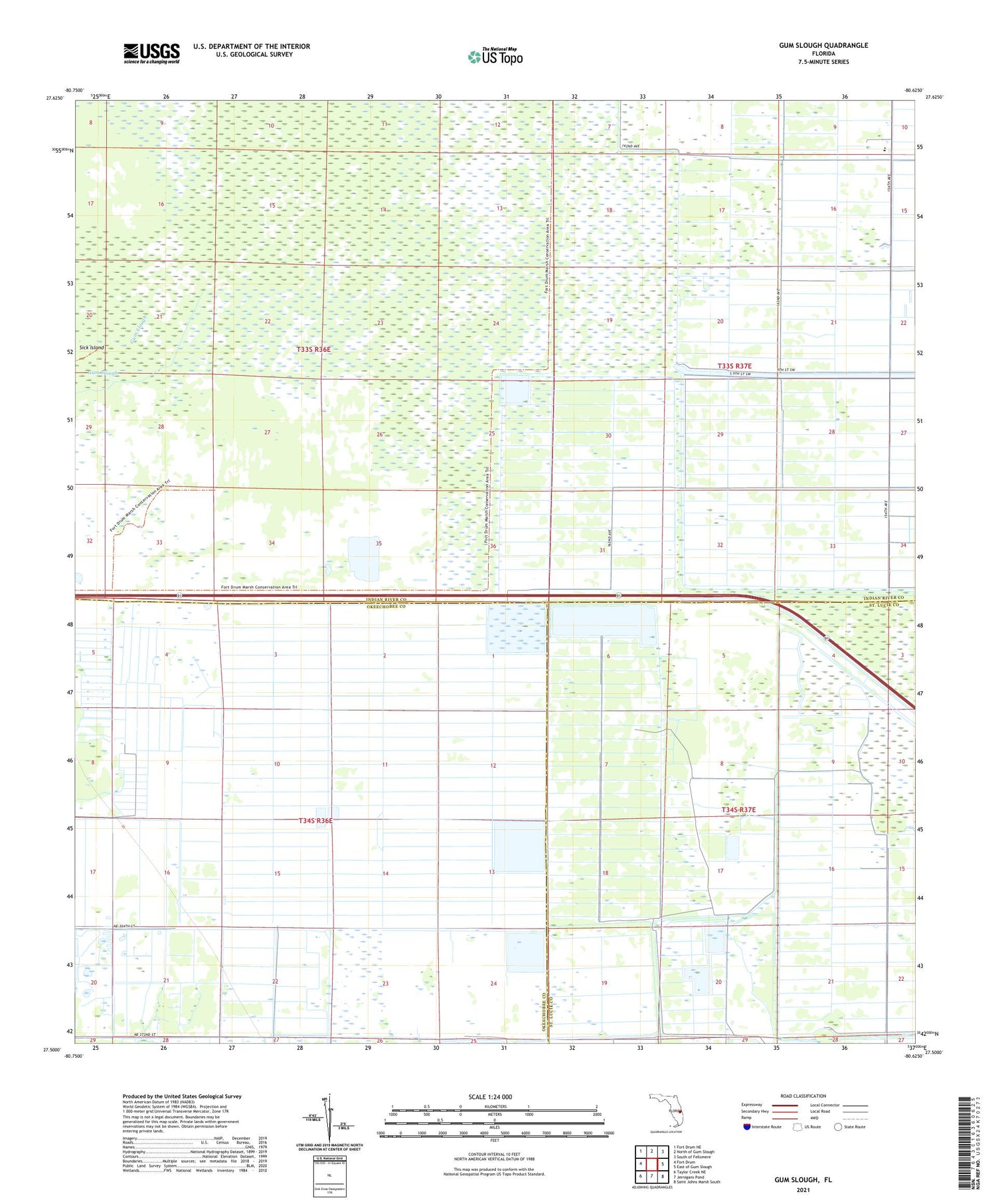Gum Slough Florida US Topo Map Image