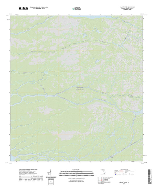 Harney River Florida US Topo Map Image