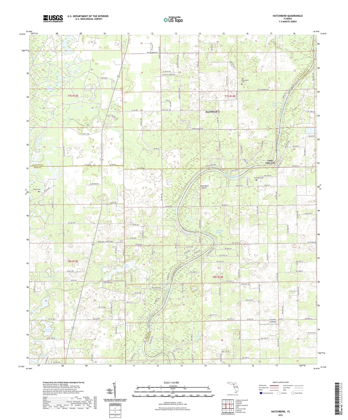 Hatchbend Florida US Topo Map Image