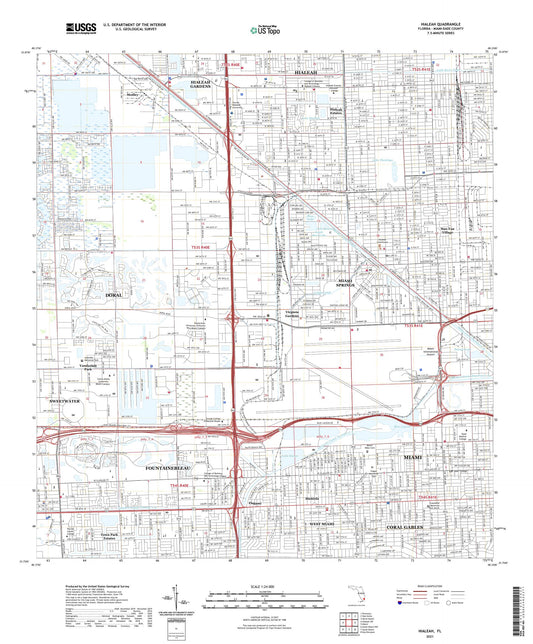 Hialeah Florida US Topo Map Image