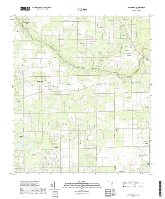High Springs SW Florida US Topo Map Image