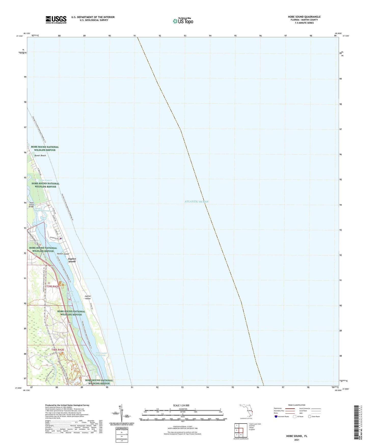 Hobe Sound Florida US Topo Map Image