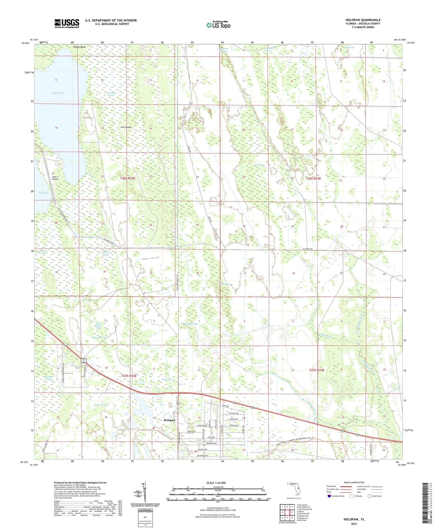 Holopaw Florida US Topo Map Image