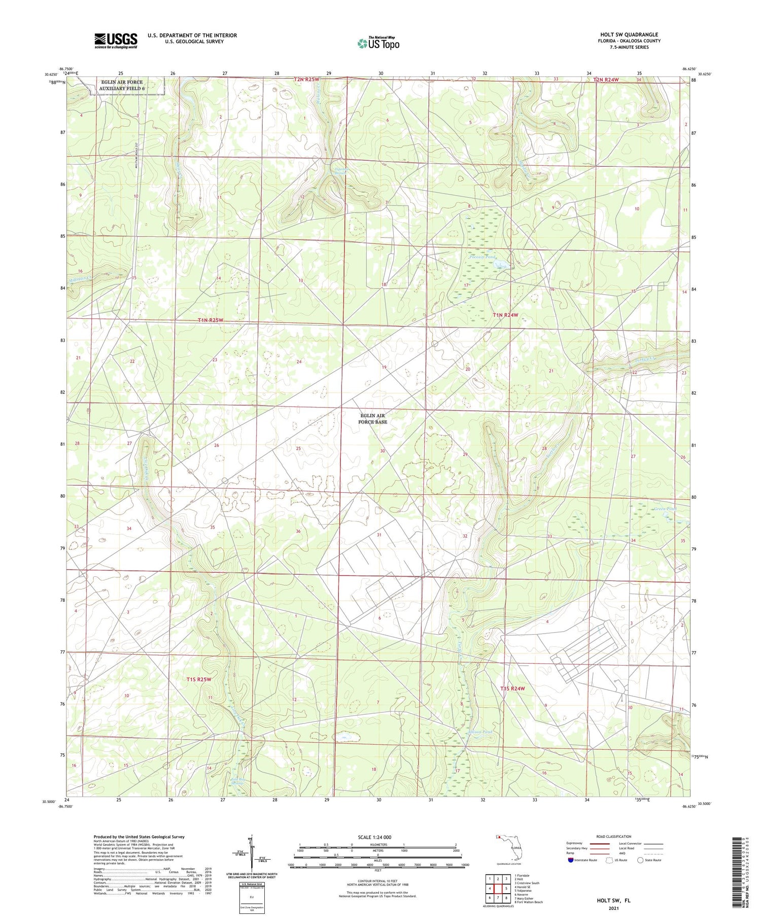 Holt SW Florida US Topo Map Image