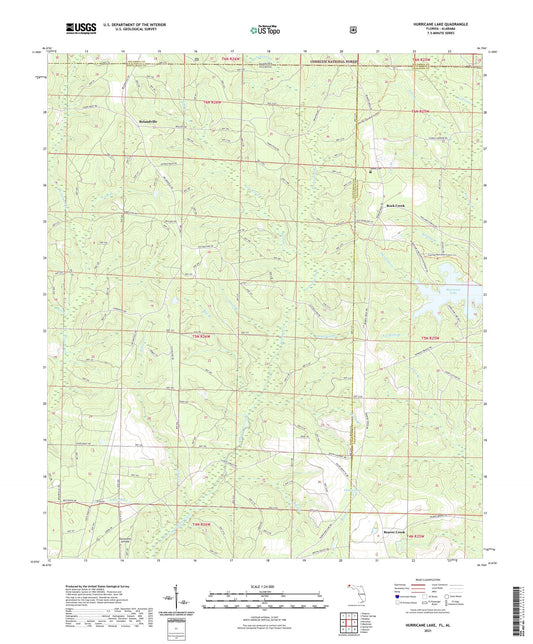 Hurricane Lake Florida US Topo Map Image