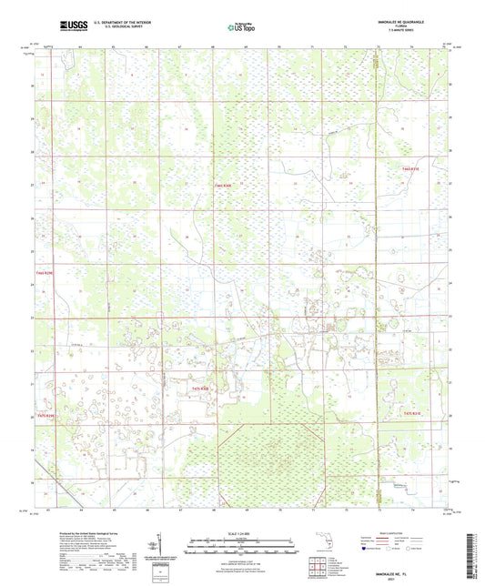Immokalee NE Florida US Topo Map Image