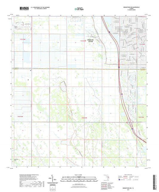Indiantown NW Florida US Topo Map Image