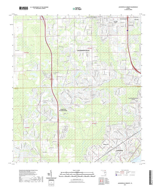 Jacksonville Heights Florida US Topo Map Image