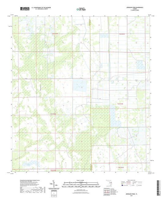 Jernigans Pond Florida US Topo Map Image