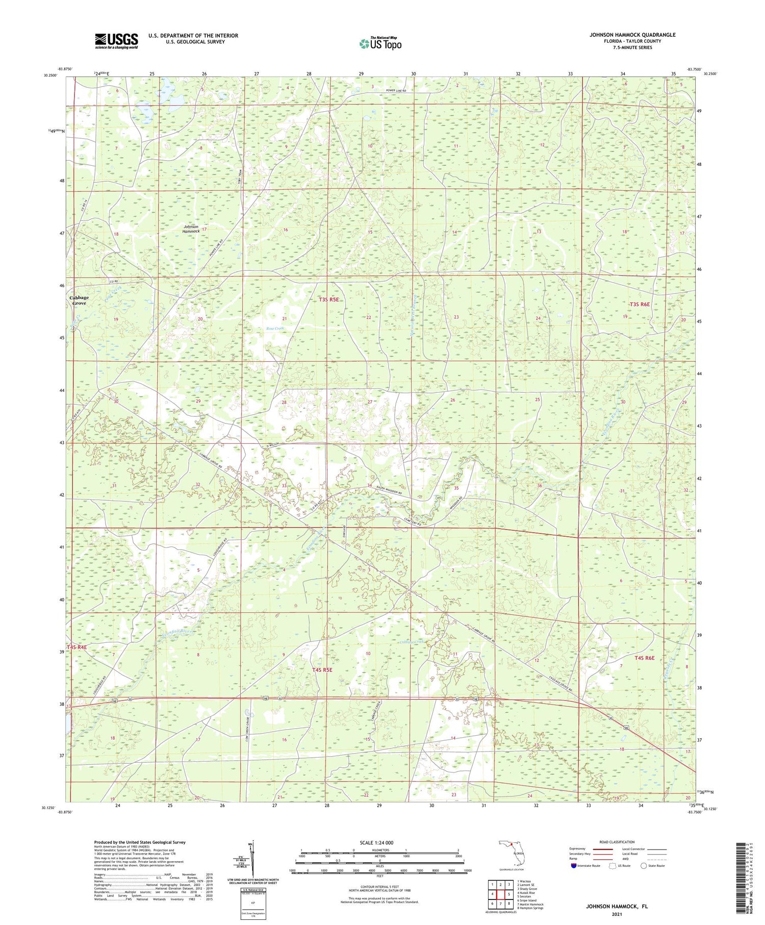 Johnson Hammock Florida US Topo Map Image