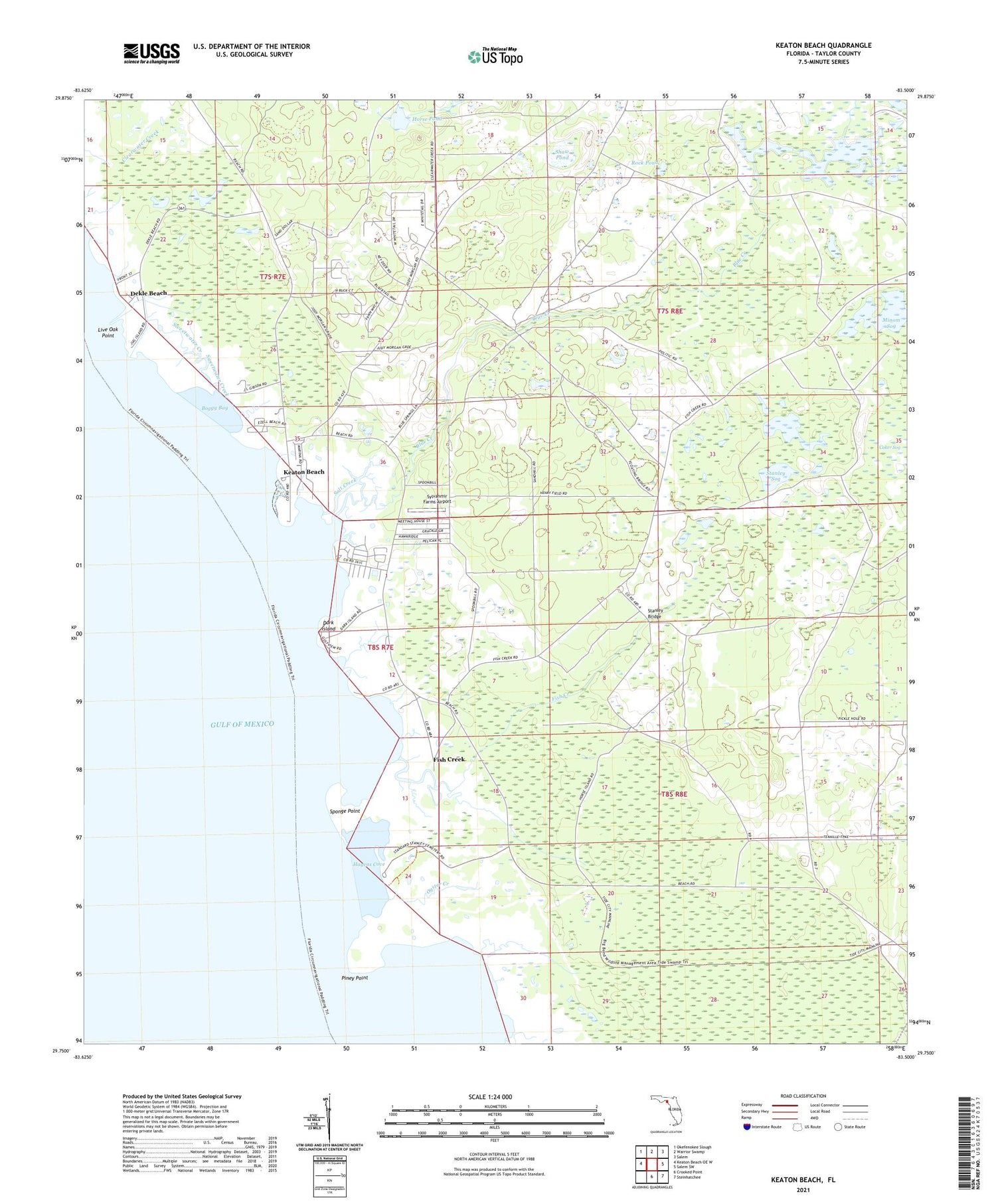 Keaton Beach Florida US Topo Map Image