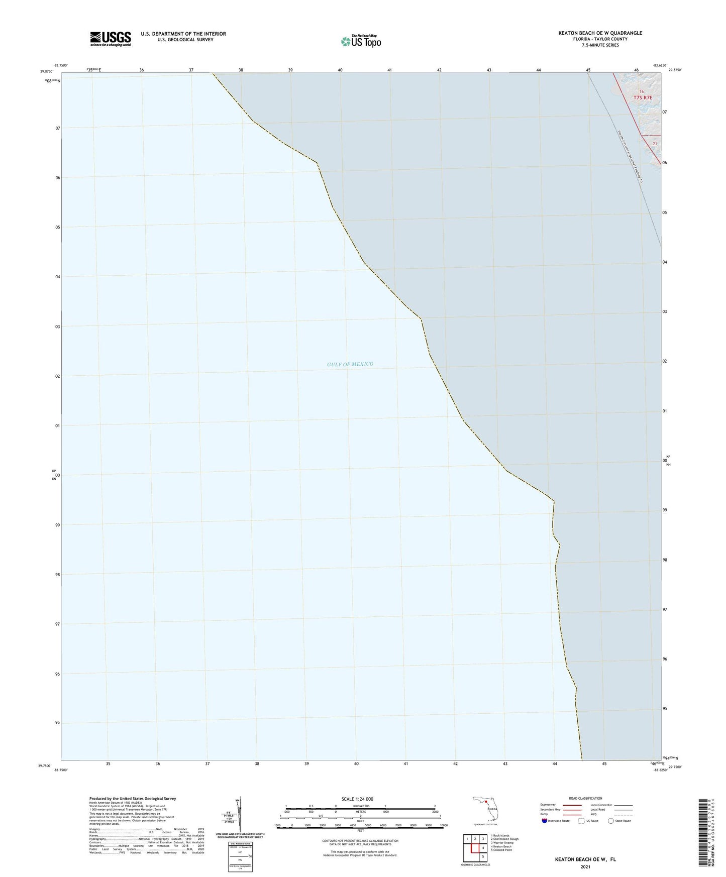 Keaton Beach OE W Florida US Topo Map Image