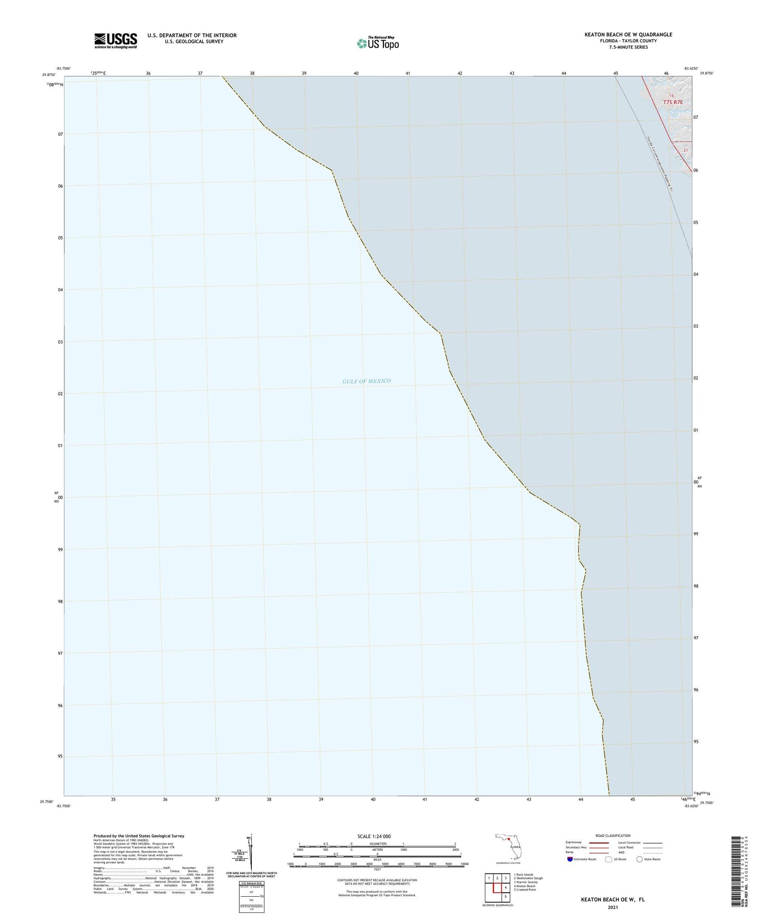 Keaton Beach OE W Florida US Topo Map Image