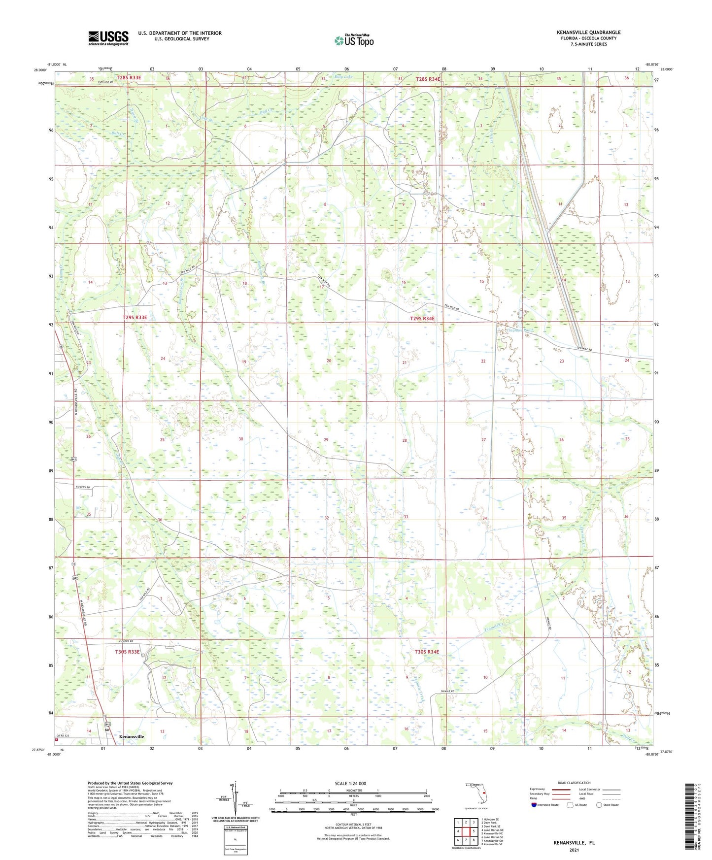 Kenansville Florida US Topo Map Image