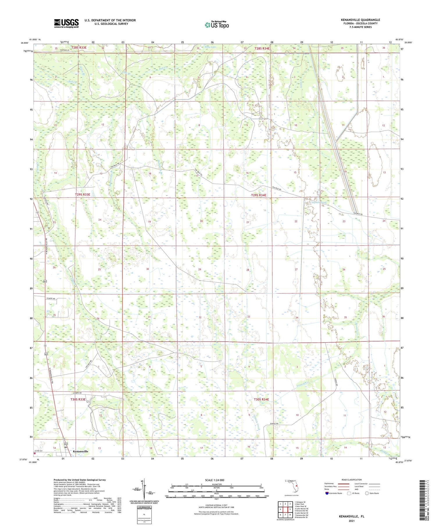 Kenansville Florida US Topo Map Image