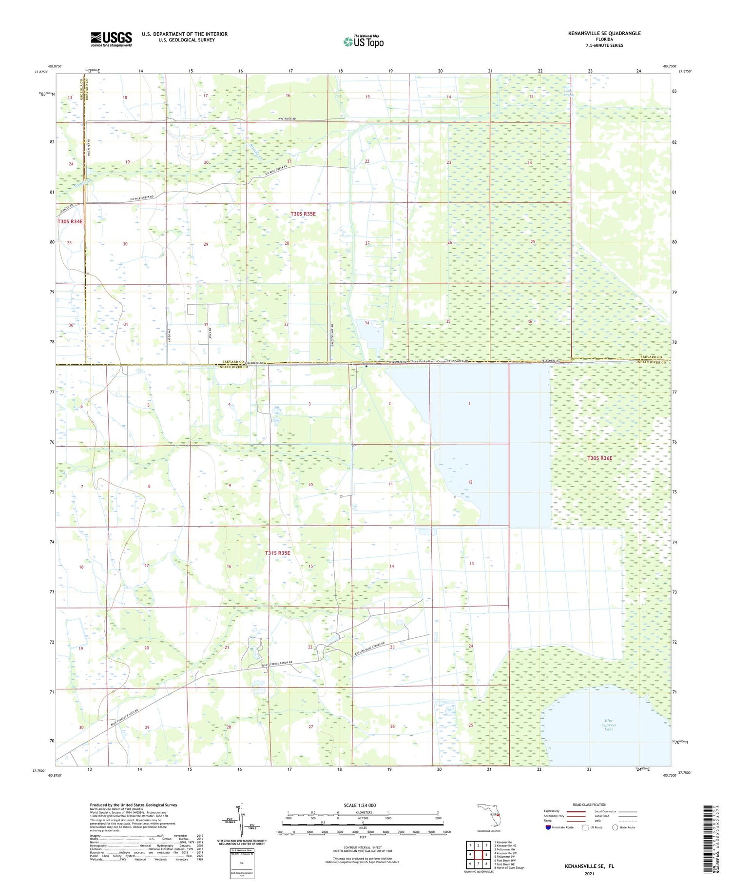 Kenansville SE Florida US Topo Map Image